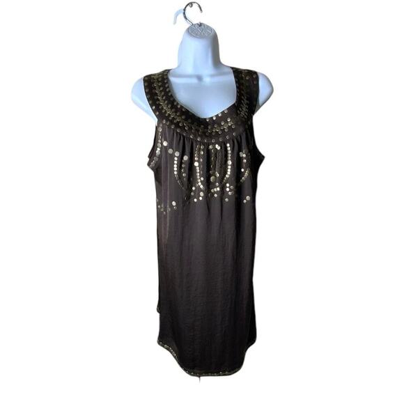 Alfani Midi Dress Women Sz 14 Relaxed A-Line Beaded Crew Neck Sleeveless Casual - Picture 15 of 15
